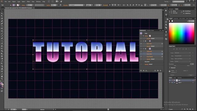 How To Create a Retro Chrome Text Effect on Adobe Illustrator смотреть онлайн