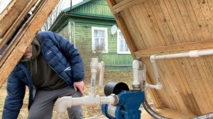 Насосная станция Калибр СВД 160. Запуск системы водоснабжения после зимы. Развоздушивание насоса