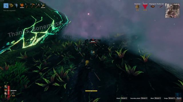 Valheim - Snapshot - Morning Magecap Harvest - Himminafl Defends Against A Seeker Who Became Aspic