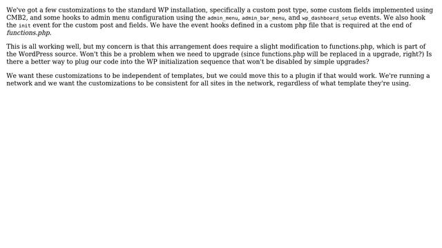 Wordpress: How to hook WP initialization without modifying functions.php? смотреть онлайн