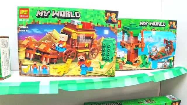 Матти и МАГАЗИН LEGO Майнкрафт из картона, который построил дома! для детей смотреть онлайн