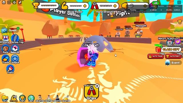 Dino Pets Are Op But Its Filled With Bugs (Arm Wrestle Simulator) смотреть онлайн