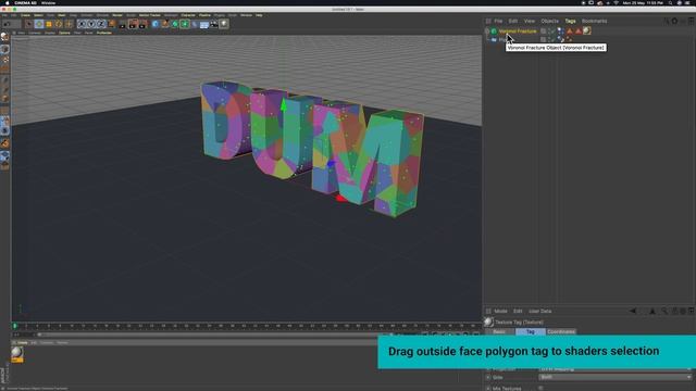 Cinema 4D Tutorial : Text animation using Voronoi Fracture смотреть онлайн
