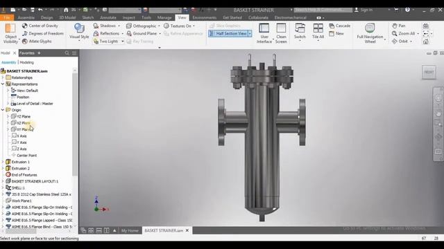 Autodesk inventor tutorial l Autodesk inventor section view l Inventor section depth for assembly смотреть онлайн