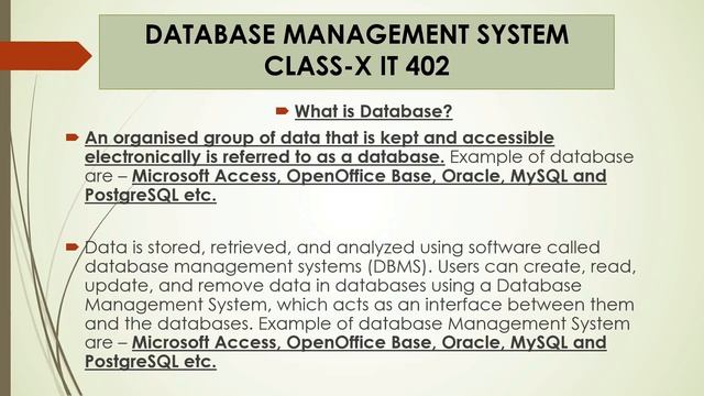 What is Database & Database Management System(PART-1) || DBMS||Class 10 || IT-402|| Open Office Bas смотреть онлайн