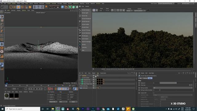 how to make a forest in Cinema 4D/Cinema 4D + Forester + Arnold scatter + Arnold Render Tutorial смотреть онлайн