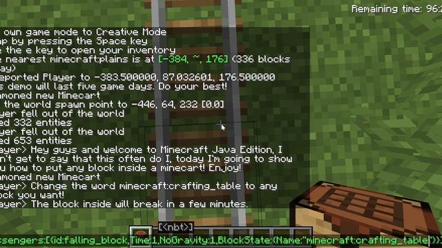 How To Put Any Block Inside A Minecart In Minecraft Java Edition смотреть онлайн