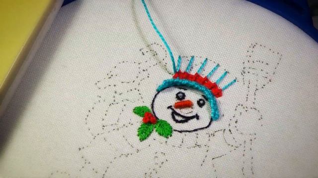 How To Embroider A Snowman * Christmas Embroidery  #malina_gm