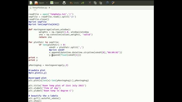 Temperature Logger(part 6): Python script for plotting graph of logged data смотреть онлайн