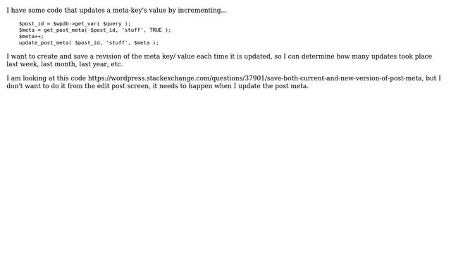 Wordpress: Saving Revision of post meta key/value on each update_post_meta event смотреть онлайн
