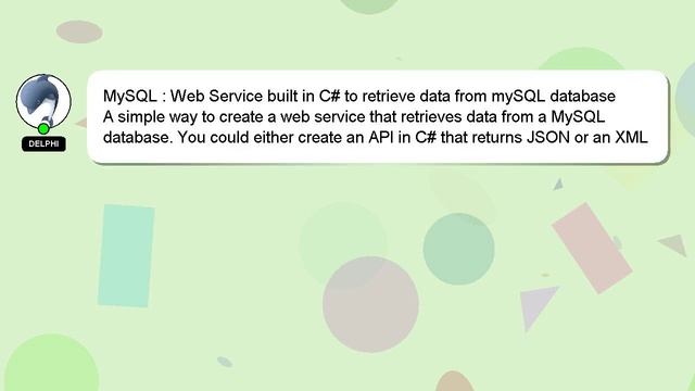 MySQL : Web Service built in C# to retrieve data from mySQL database смотреть онлайн