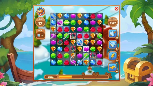 Как пройти уровень 4407 игры Сокровища Пиратов смотреть онлайн