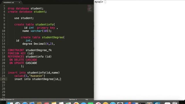23- MYSQL|DML "CASCADE" الحذف والتعديل والمتزامن смотреть онлайн