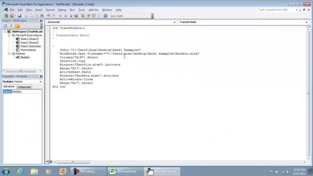 Microsoft Excel 2010 - Opening and Transferring Data from File - Automating Report 2 of 4 смотреть онлайн