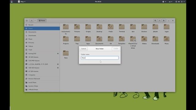 GNOME Files 3.18 - Creating Folders - Git April 22 смотреть онлайн