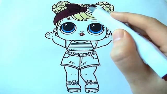 Мультик - раскраска для детей куколка ЛОЛ Coloring book for kids doll LOL смотреть онлайн
