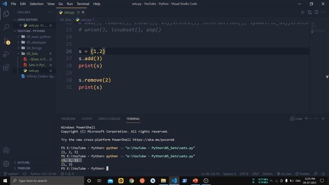 Sets in Python | Functions of sets in python | Set datatype#5 смотреть онлайн