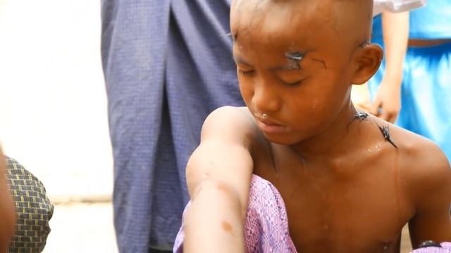 Becoming a Buddhist Monk - Ordination Ceremony - Mrauk-U Myanmar смотреть онлайн