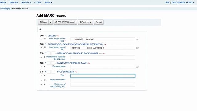 Fast Add Cataloging in Koha смотреть онлайн