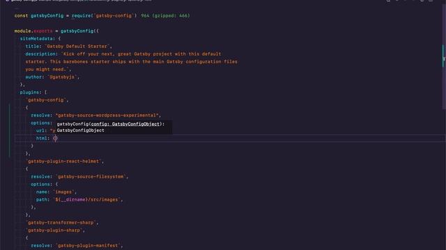 Add Gatsby plugin options intellisense with "gatsby-config" смотреть онлайн