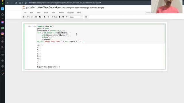 New Year Countdown with Time.sleep in Python смотреть онлайн