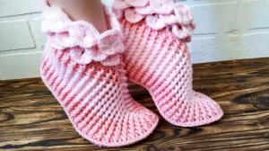 ТАПОЧКИ - СЛЕДКИ КРЮЧКОМ. ПОДРОБНЫЙ МАСТЕР-КЛАСС. Crochet House Slippers TUTORIAL. 2 ЧАСТЬ