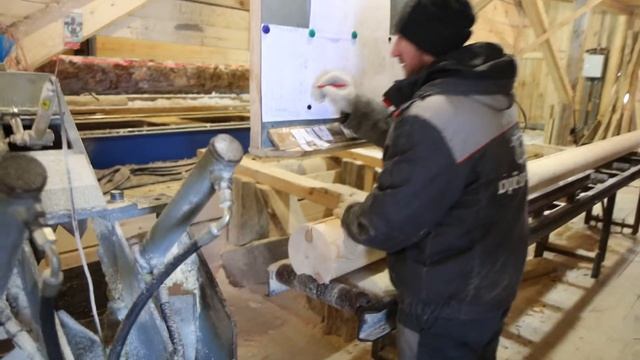 Производство оцилиндрованного бревна