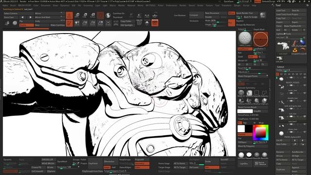 Create a comic-style render in ZBrush with a custom material смотреть онлайн