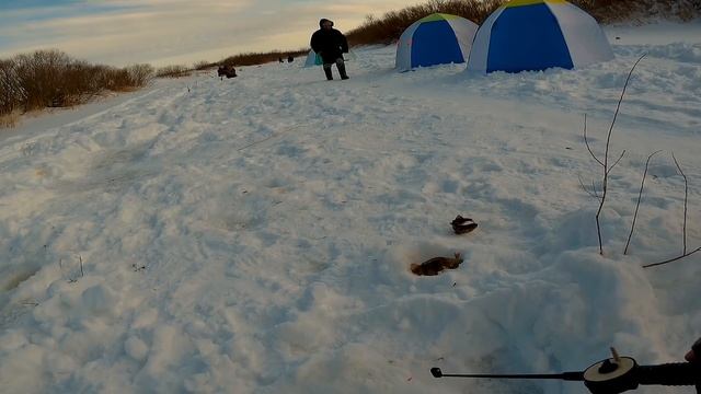 Сколько народу, и все ловят!!! Рыбалка на микро речке, клёв окуня!! смотреть онлайн