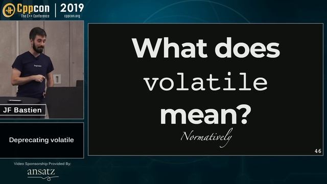 Deprecating volatile - JF Bastien - CppCon 2019 смотреть онлайн