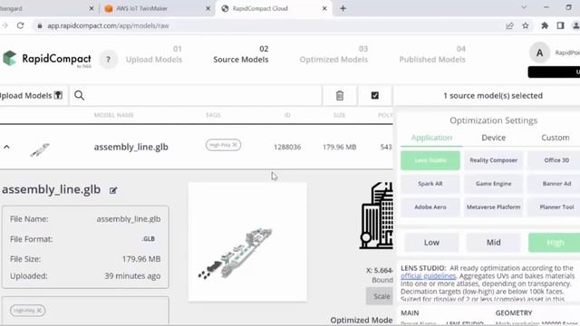 Convert and compress large 3D models for use with AWS IoT TwinMaker 1 (.stl conversion) смотреть онлайн