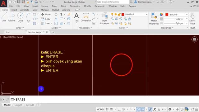 Tutorial Belajar ERASE AutoCAD смотреть онлайн