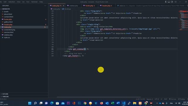 WordPress Theme development basic course | lesson 5 -Footer , header and sidebar content refactorin смотреть онлайн