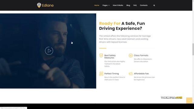 Nana - Driving School WordPress theme course traffic school смотреть онлайн