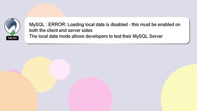 MySQL : ERROR: Loading local data is disabled - this must be enabled on both the client and server смотреть онлайн