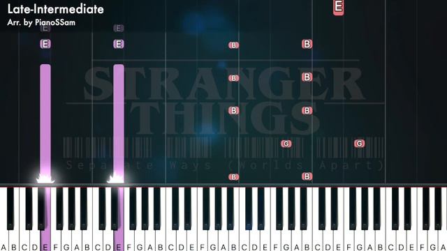 [Late-Intermediate] Journey - Separate Ways (Worlds Apart) - Stranger Things | Piano Tutorial смотреть онлайн