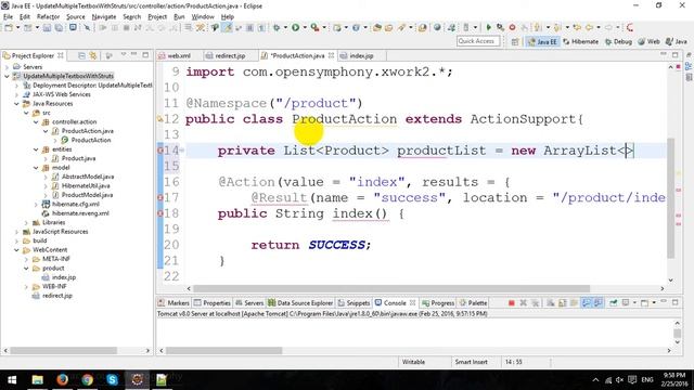 Update Multiple Textbox in Struts and Hibernate смотреть онлайн