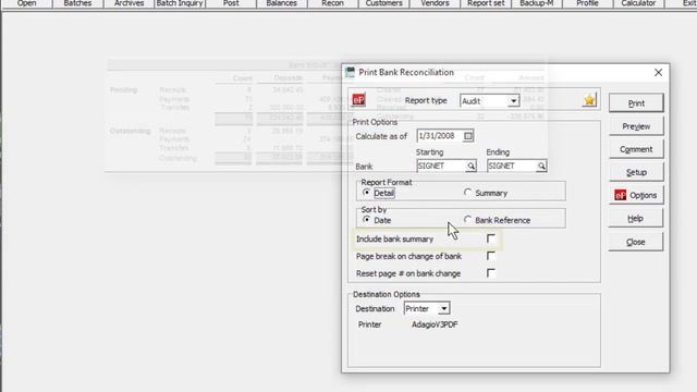 Adagio BankRec - Bank Reconciliation Report смотреть онлайн