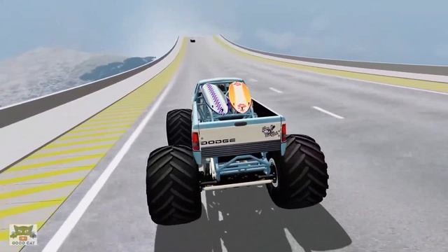 Cars Ramp Jumps & Crashes Live - BeamNG Drive Game [OMG MODS] смотреть онлайн