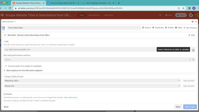 How to Scrape Website Titles & Descriptions from URLs in Airtable смотреть онлайн