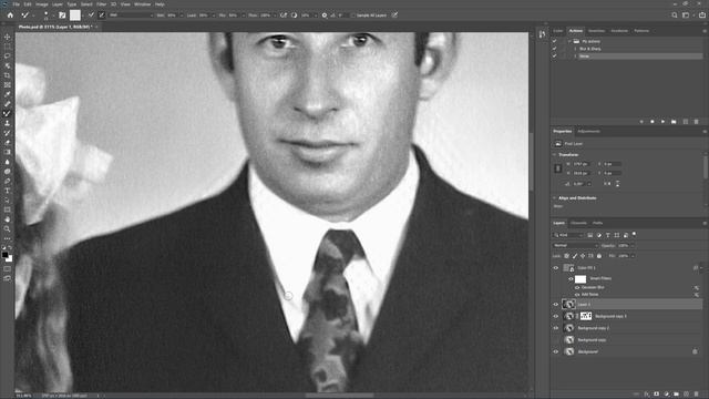 Restoration of an old photo in Photoshop. Tutorial video (Part 1) смотреть онлайн
