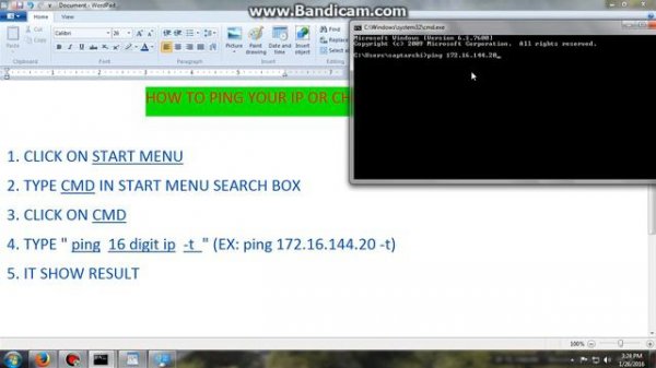 HOW TO PING IP ADDRESS
