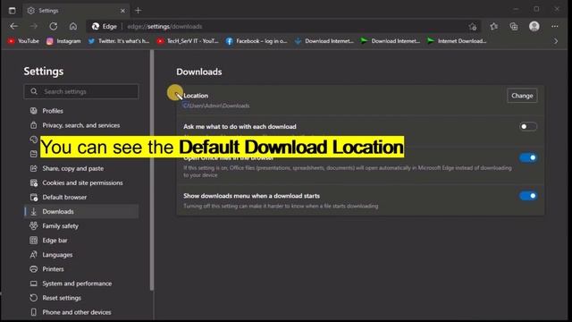 Change Default Download Location In Edge Browser | MS Edge Download Location Change