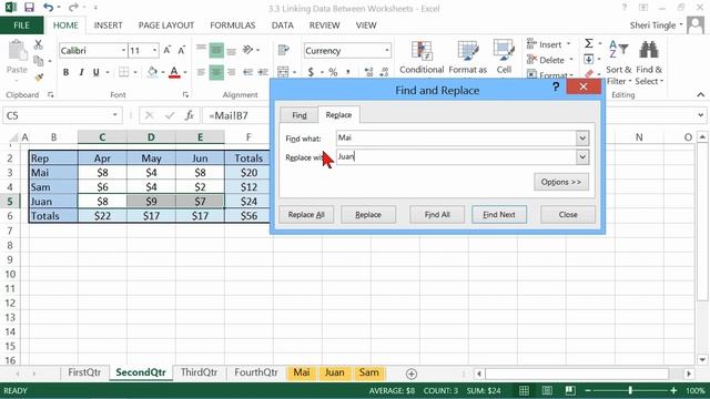 Microsoft Office Excel 2013 Tutorial: Linking Data Between Worksheets | K Alliance смотреть онлайн