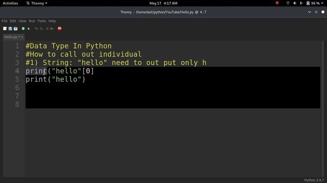 How To Print only one letter in python | Python For Beginners | Amol Blog Python | Hindi смотреть онлайн