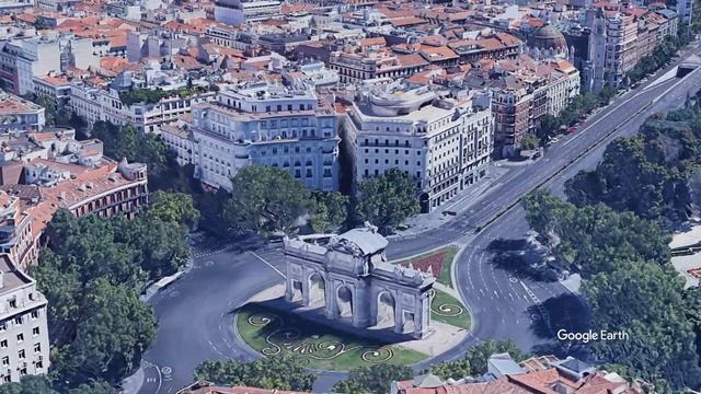 Google Earth Studio - Puerta de Alcalá (Madrid, Spain) смотреть онлайн