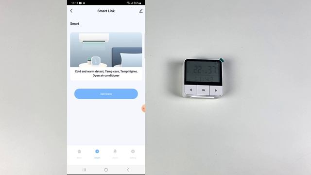 Подключение и осмотр меню Умного датчика температуры и влажности Ps-Link PS-PA-010W для WiFi сети смотреть онлайн
