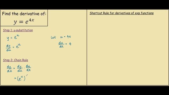 How to differentiate e^(4x) (chain rule) смотреть онлайн