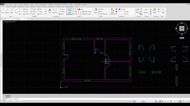 Make a Simple Floor Plan in AutoCAD Part 2 смотреть онлайн