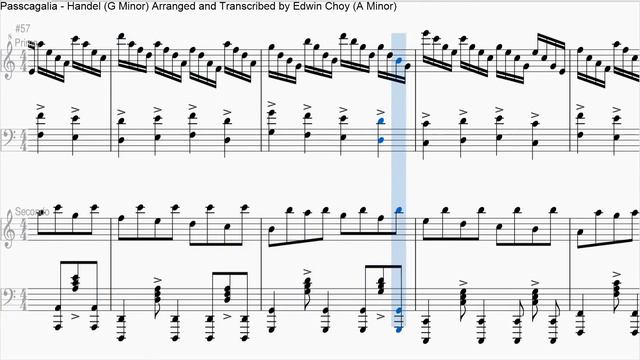 Passacaglia - Handel/Halvorsen (G Minor) Arranged And Transcribed By Edwin Choy (A Minor)